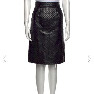 Comme des Garcons Black Textured Pencil Skirt